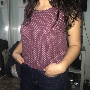 Burgundy polyester blouse